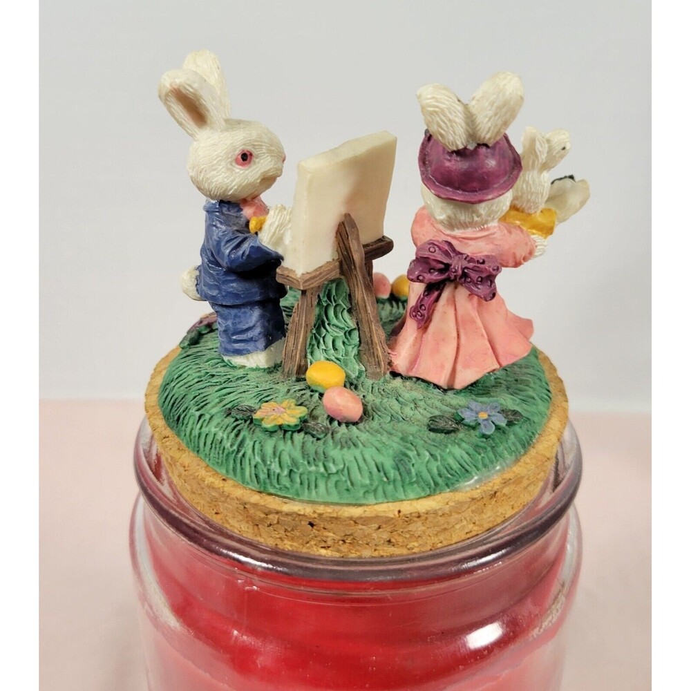 Resin Candle Topper Bunny Rabbits Rabbit painting portrait - Picture 4 of 12